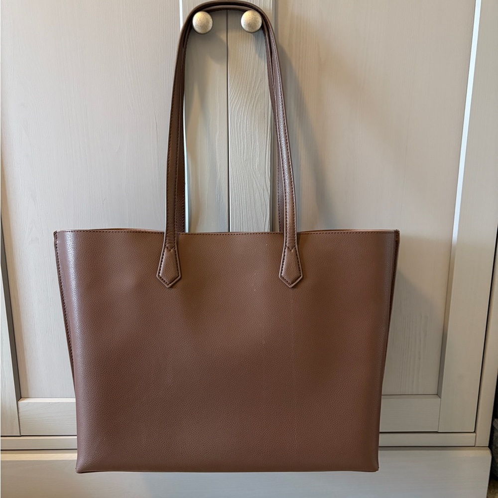 Quince Italian Leather Triple Compartment Shopper Tote
